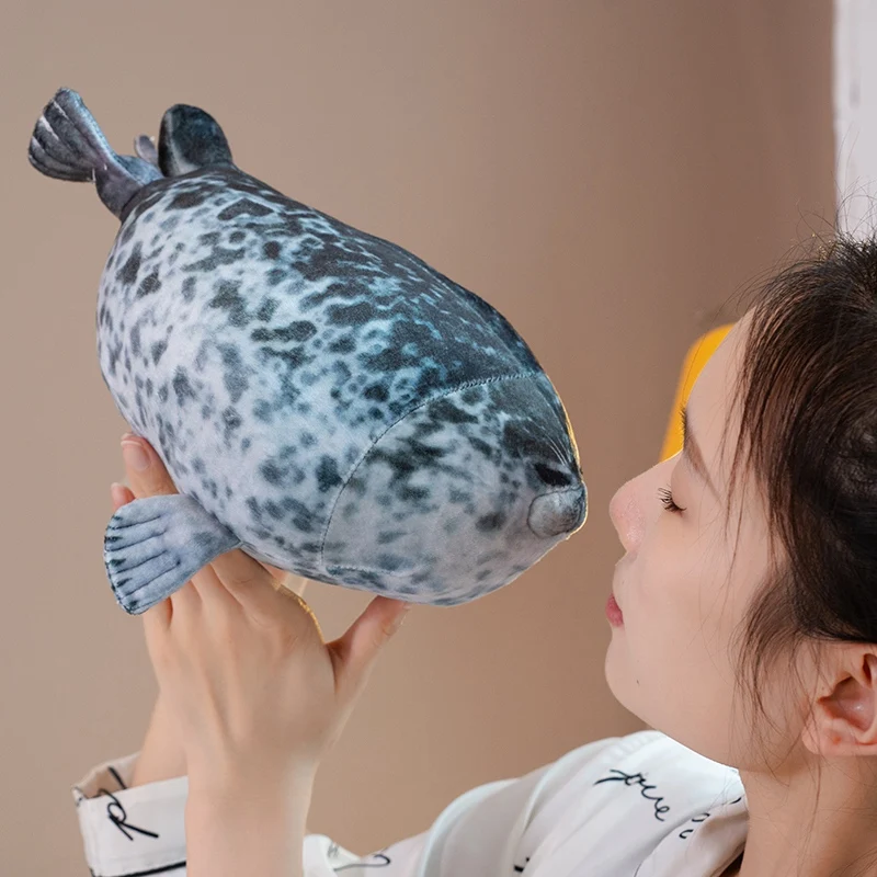 Almohada con sello de Angry Blob, novedad en 3d, muñeco de León marino, juguete de peluche, almohada para dormir, regalos de cumpleaños para niños y niñas