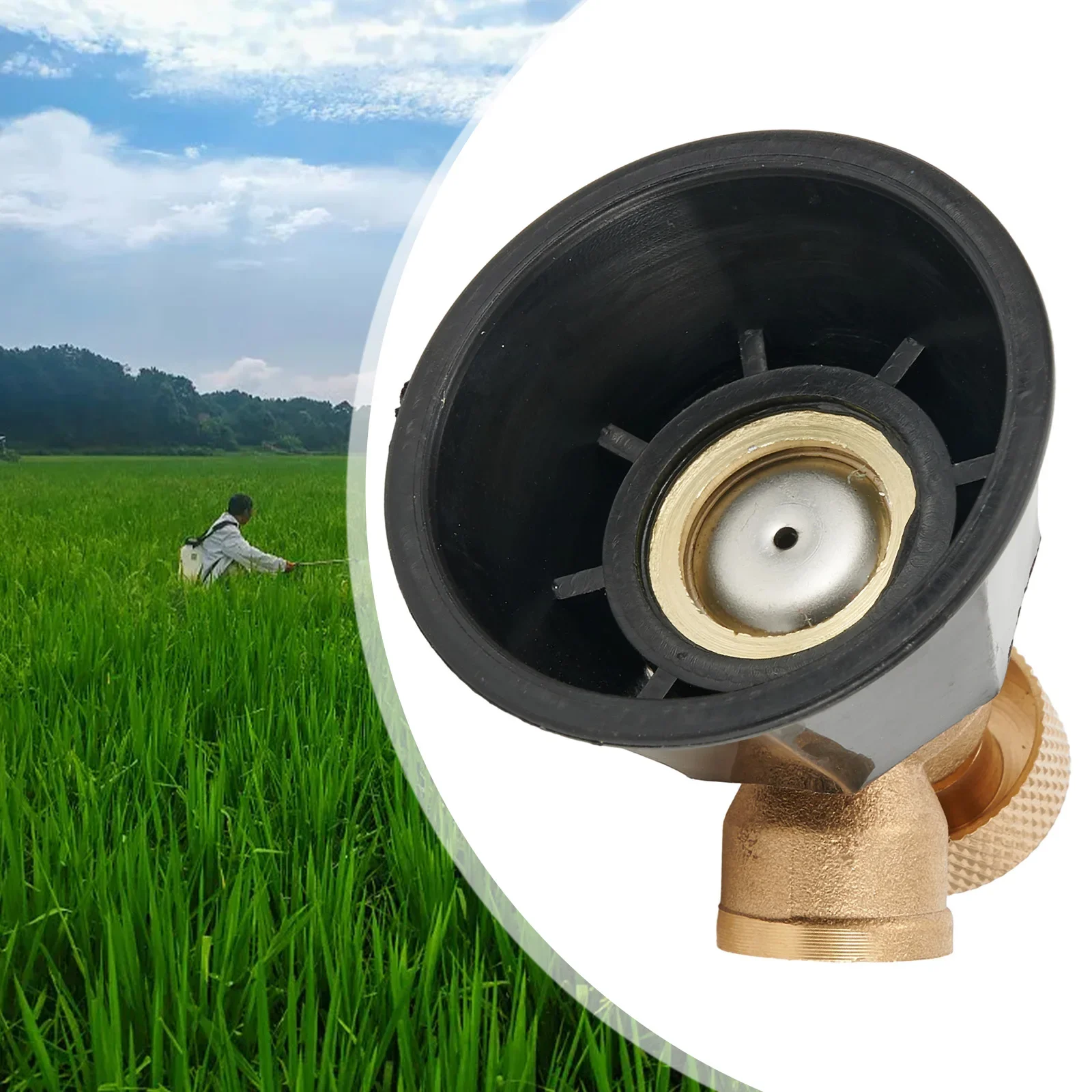 

1pc Agricultural Atomization Adjustable Nozzle High Quality Copper Aluminum Core14*1.5 Garden Black Cyclone Bozzle