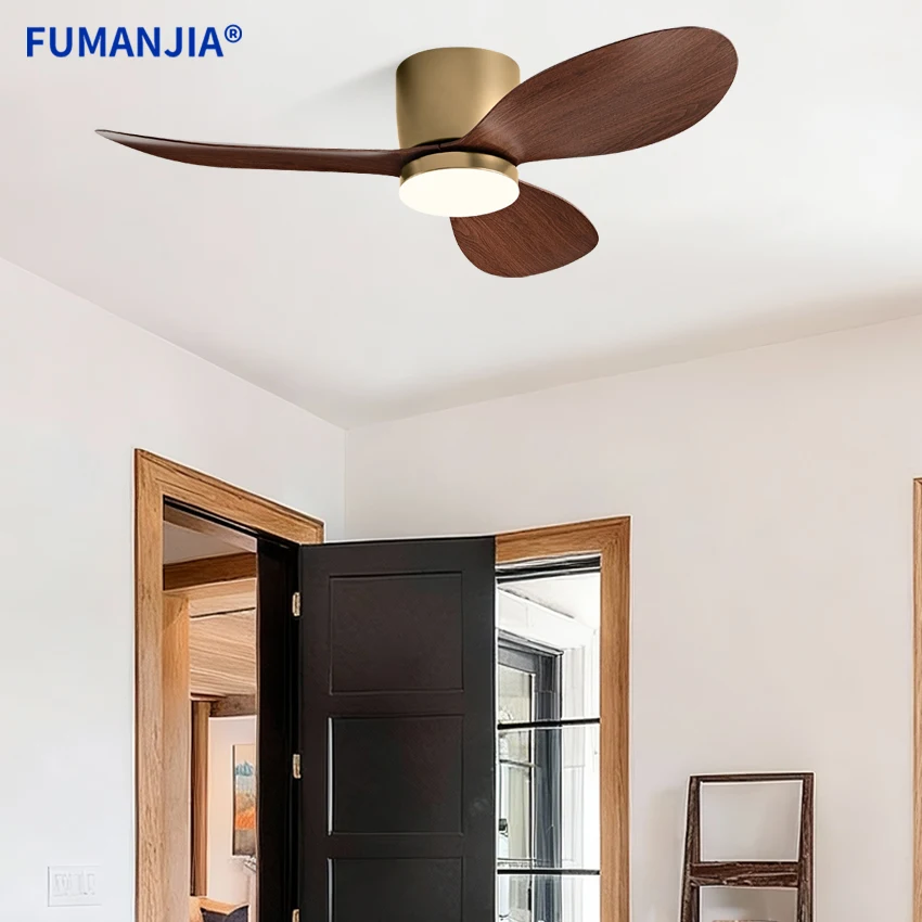 FUMANJIA 36/42/52 Inch Ultra Quiet Ceiling Fan with Light, Modern LED Fan, 6-Speed DC Motor Remote, 3-Color Dimmable, Energy