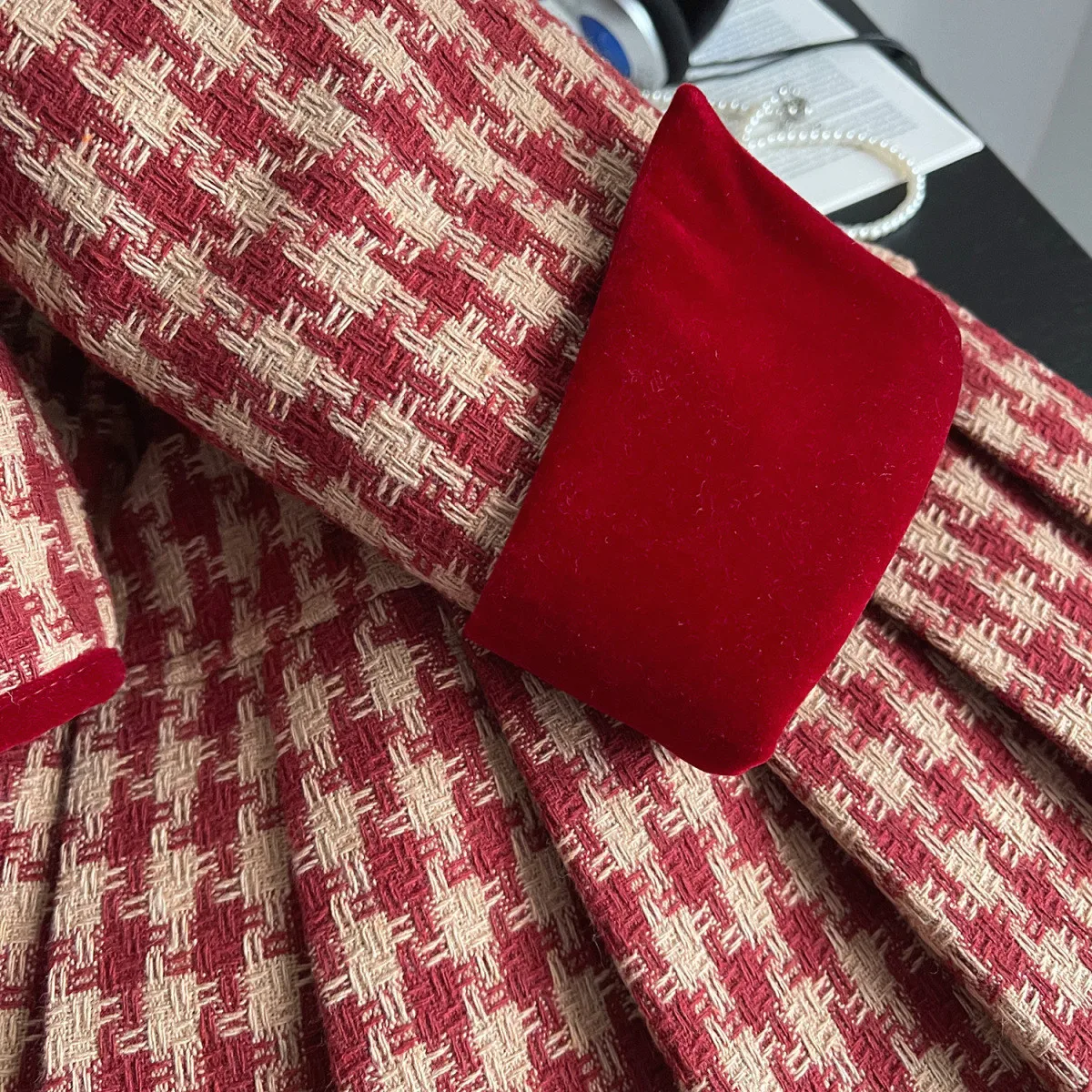 Girls' Baby Clothing Set Autumn/Winter New Style Children's pleated skirt+Thickened jacket 2-piece set New Year's