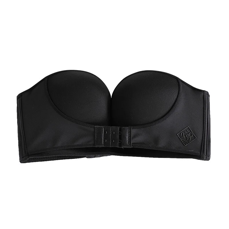 Biancheria intima di grandi dimensioni con coppa grande, fibbia frontale senza spalline, raccolta di reggiseno sexy invisibile antiscivolo da donna