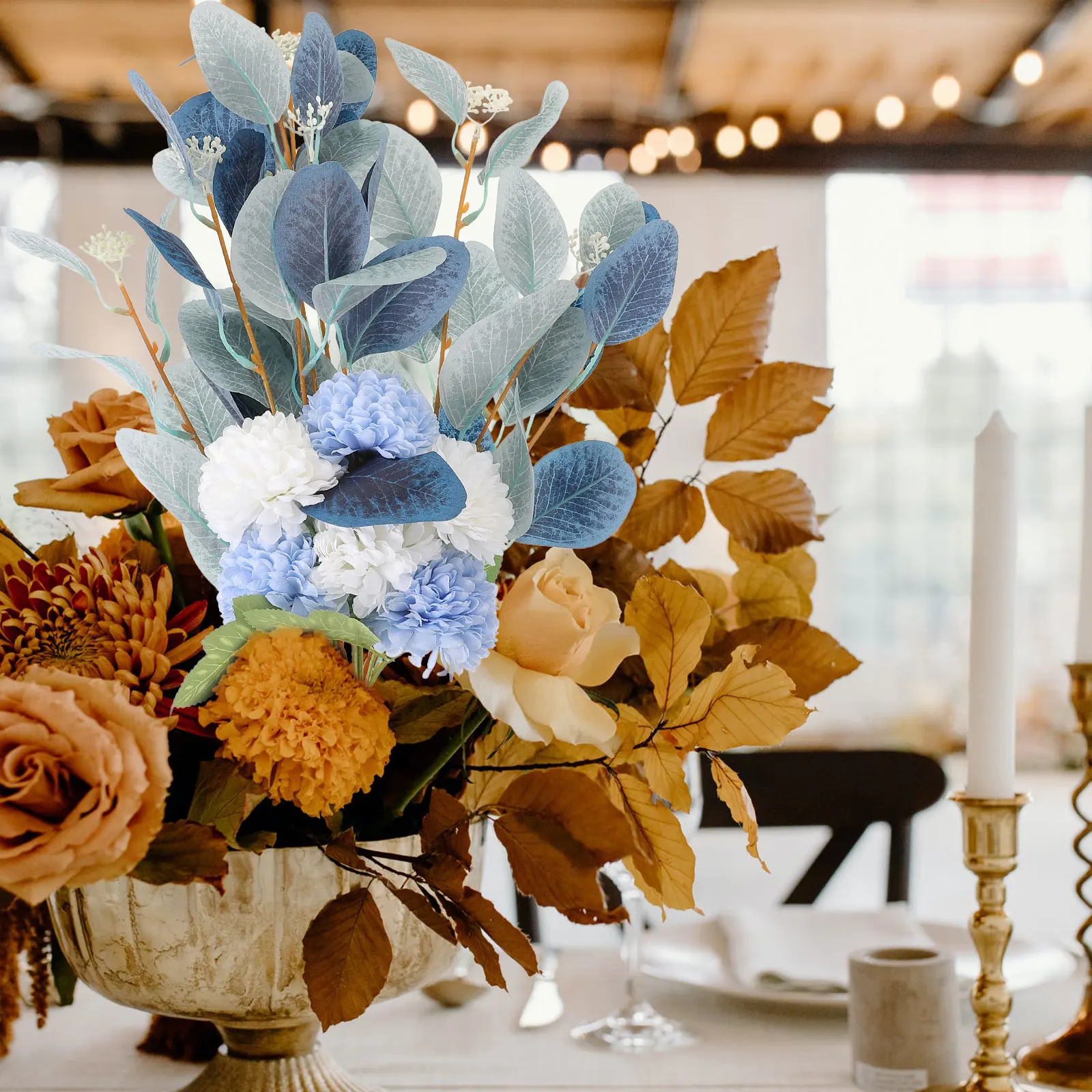 

Artificial Hydrangea Bouquet Stems Fake Flower Arrangements Home Wedding Decor Simulation Vase Flowers Indoor Bouquets