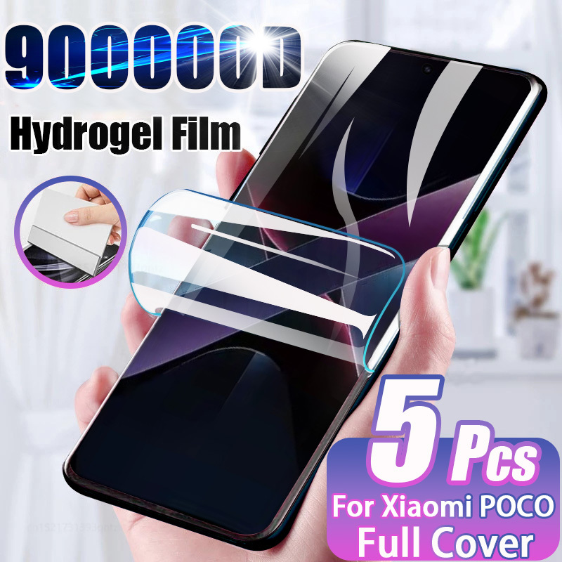  5Pcs HD Hydrogel Film For Xiaomi POCO X7 F6 F5 X5 X6 X3 Pro NFC Screen Protector poco X4 M5S M4 M6 F4 F3 GT x7 pro 5G Not Glass 