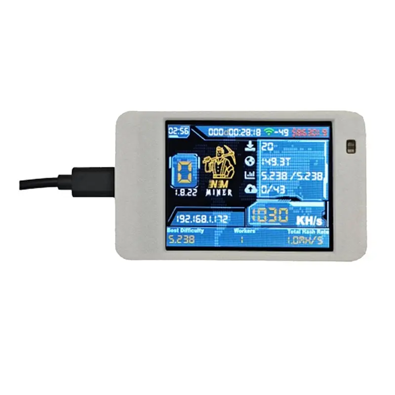 

AED7-1030KH/S Nmminer Solo Miner Home Bitcoin BTC Crypto Solo Lottery Miner 2.8 Inch Color Display Nmminer