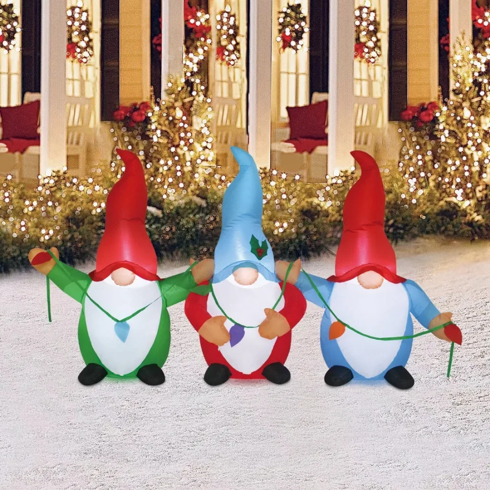 

Christmas Decorations Christmas Gnomes Trio Inflatable With Fabric C9 Bulbs 6.5ft Decoration 2024 Gift Tree Liquidations Event