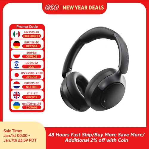 QCY H3 Pro ANC auriculares inalámbricos 50dB cancelación de ruido auriculares de Audio espacial de alta resolución con LDAC Bluetooth 5,4 auriculares sobre la oreja