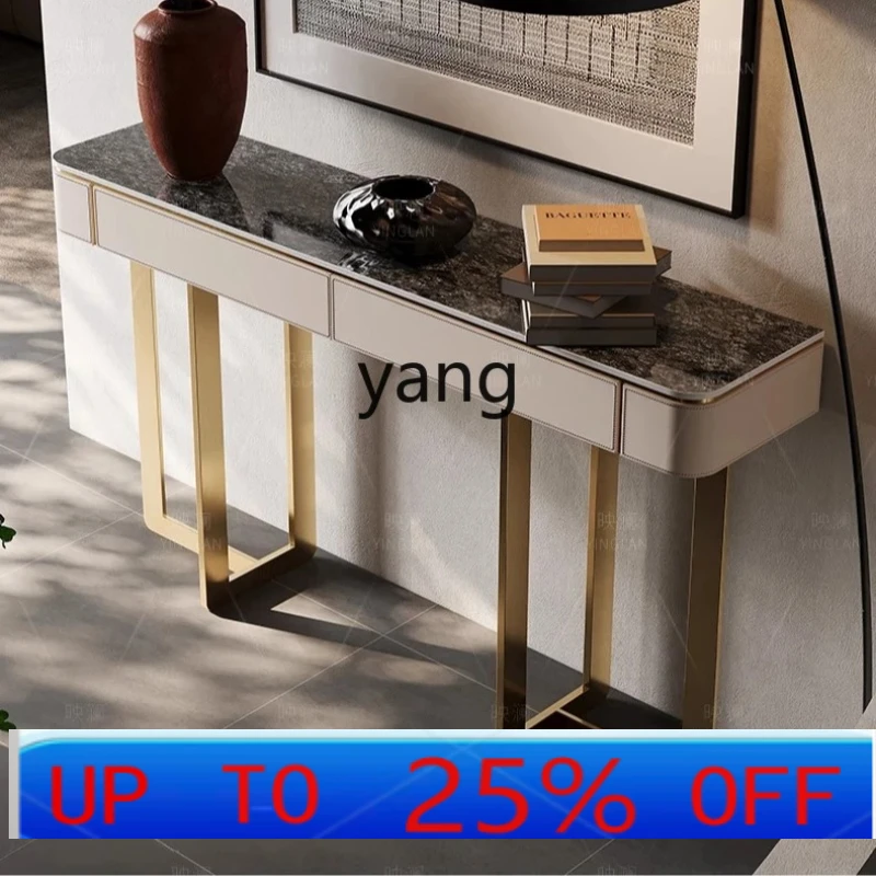 

yhm luxury stone rock slab entrance table Modern simple light luxury entrance foyer partition end view table