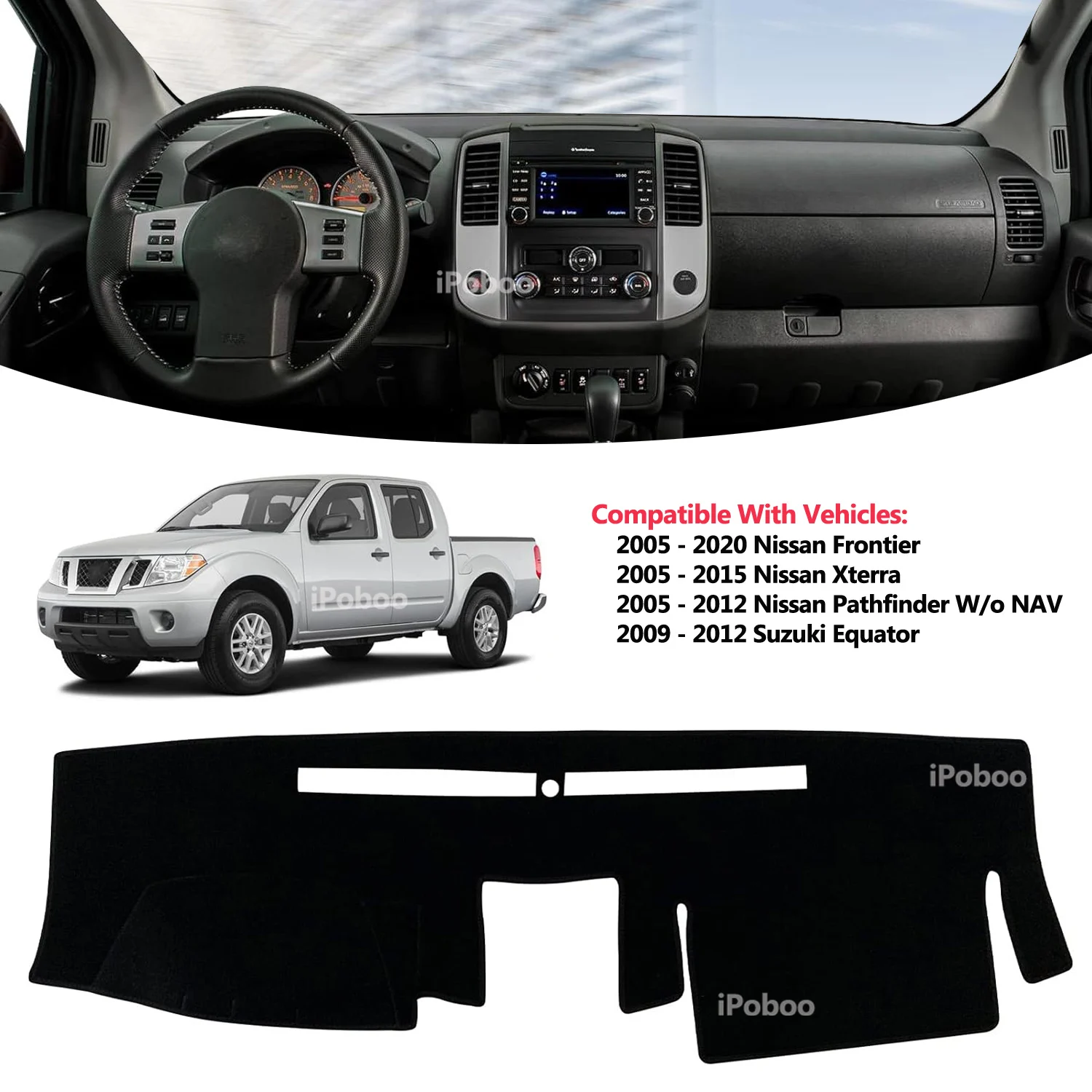 Dashboard Cover Interior Center Console Protector Mat Pad Carpet For Nissan Frontier/Xterra/Pathfinder 07-21/Suzuki Equator 09+