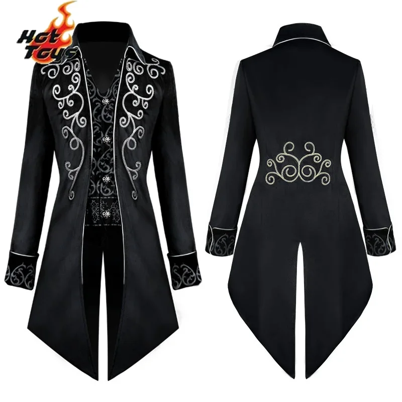 Veste Victorienne Brodée Gothique Medidievale pour Homme، زي عصر النهضة، Tailleur Vintag