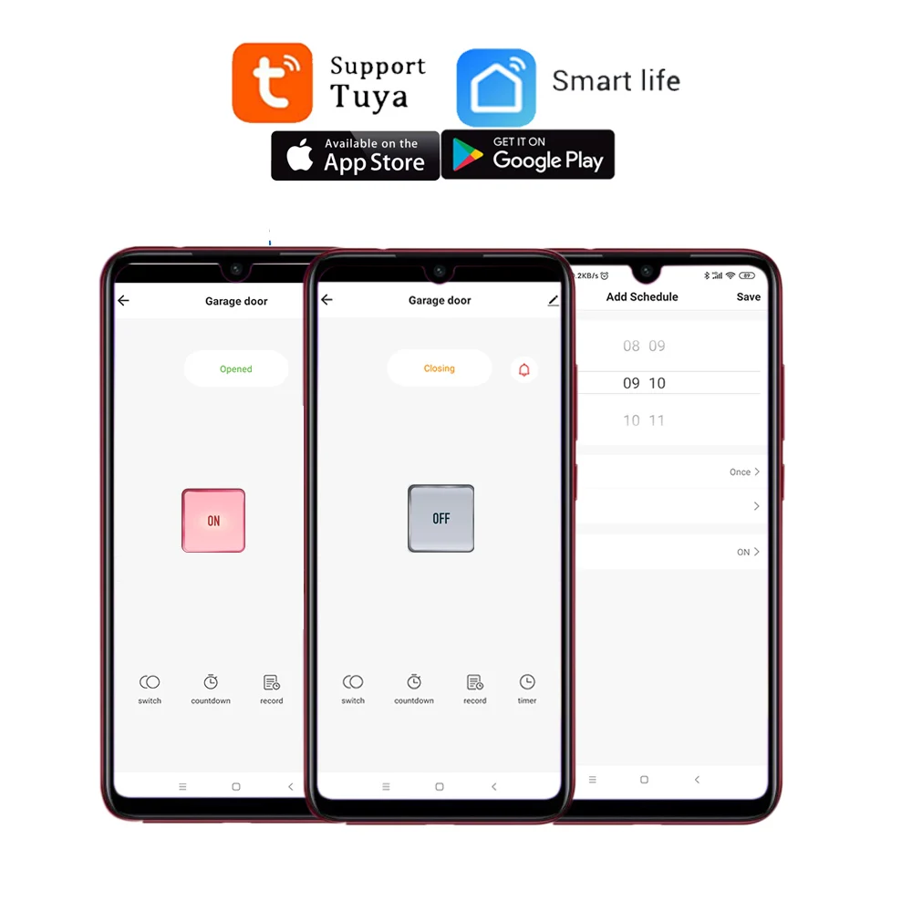 Tuya SmartLife WIFI Garage Door Smart Switch On Off Controller 5V 12V 32V 220V Relay Module Alexa Google home Access Control Sys