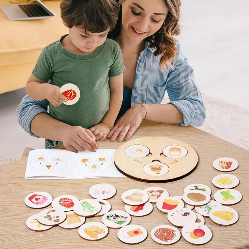 Rompecabezas de aprendizaje para niños, puzle educativo de madera para preescolar de 1 a 3 años, necesidades diarias, juego de mesa de enseñanza