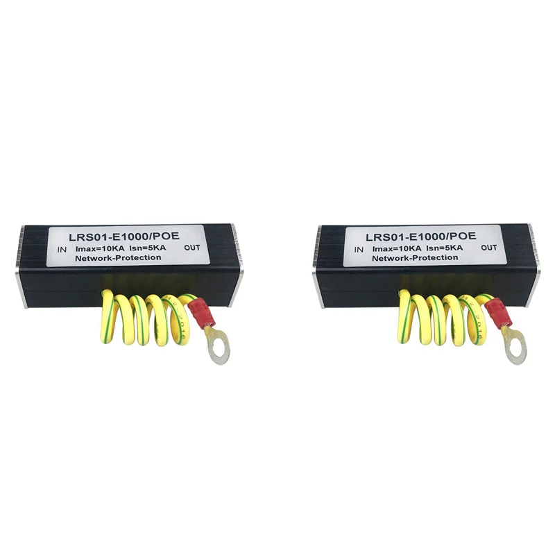 

2X 100/1000M POE IP Camera Network POE Switch RJ45 & POE Surge Protector Protection Device Arrester SPD 1000M-Y47A