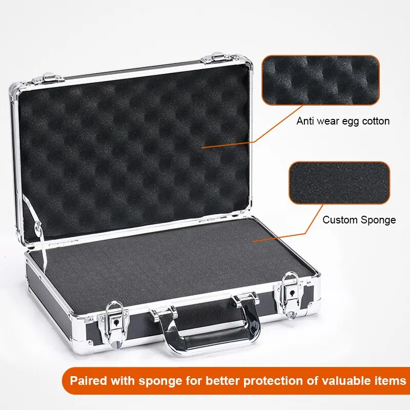 Portable Aluminum Tool Box Safety Equipment Toolbox Instrument Box Storage Case Suitcase Impact Resistant Case With Sponge