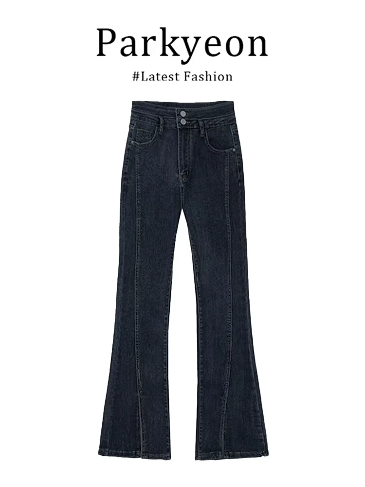 

Parkyeon High Waist Slimming Denim Pants Women's Bootcut Jeans Casual Style Warm Tight Fit Micro Stretch Denim Skinnies