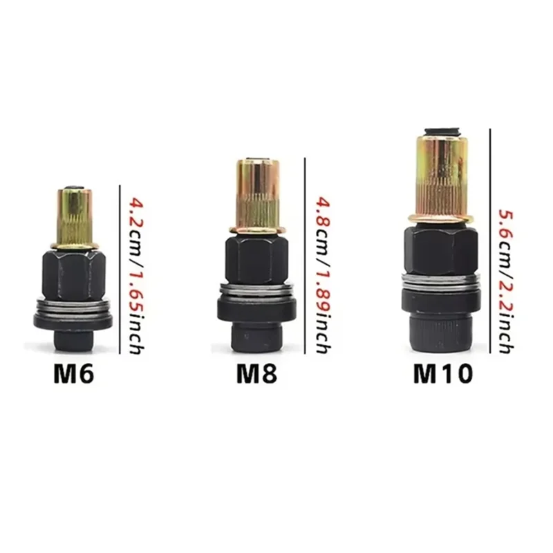 AB42-Manual Rivet Screw Riveter Rivet Nut Tool Adapter Metal License Plate Simple Installation 11Pcs