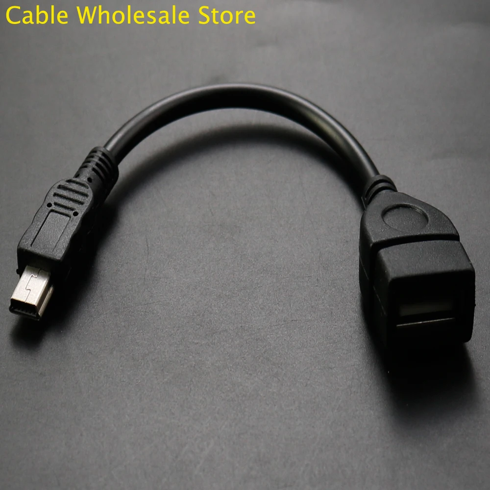 Mini Male To USB2.0 Female Straight Plug Cable Adapter 5P OTG V3 Port Data Cable For Testing Before Using MP3/4 Car Audio Tablet