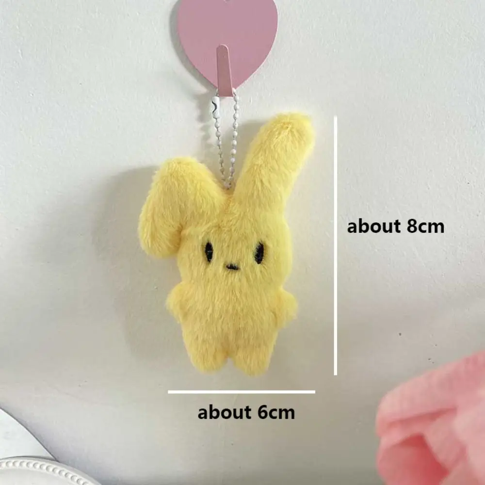 Rabbit Plush Toy Keychain Sweetheart Pink Fluffy Cartoon Keychain Stuffed Toy Soft Couple Keychain Backpack Car Key Pendant