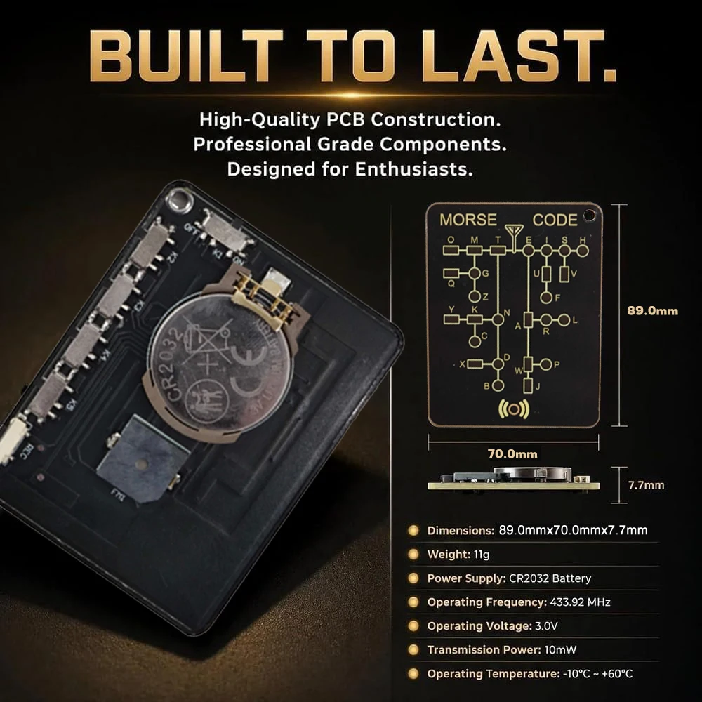 Morse Code Trainer Card Pro Portable CW Practice Tool Morse Code