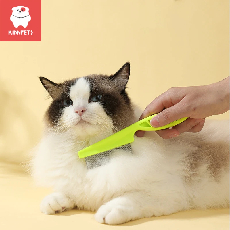 

Kimpets Cats Grooming Comb Dogs Dense Toothed Remove Floating Hairs Massage Comb Pets Cleaning Stainless Steel Antiflea Supplies