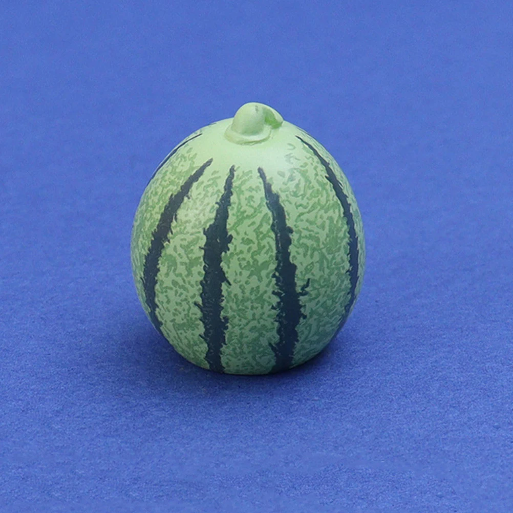 

6pcs Mini Fruit Ornament Resin Miniature House Decor Fake Watermelons Layout Scene Prop For Mini House Showcase Educational