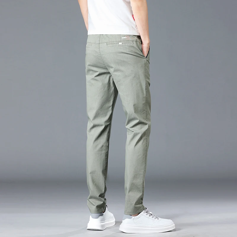 High Quality Fashion Men\'s Slim Straight Trousers 2024 Korean Version Summer New Style Office Business Casual Pants Male