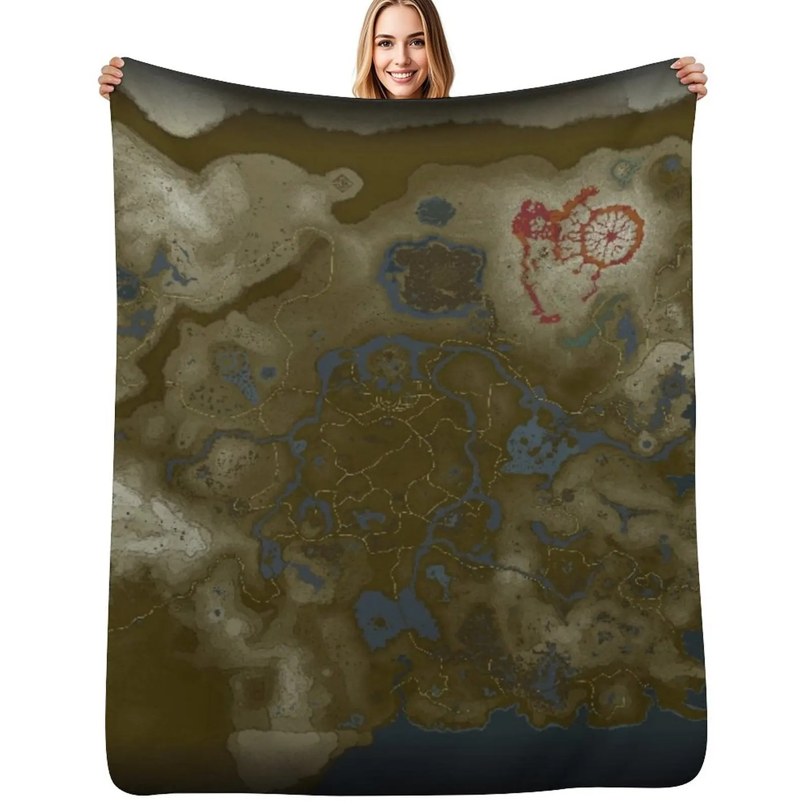 

LoZ BOTW Map Throw Blanket Ultra Soft Flannel Fleece Blanket for All Seasons