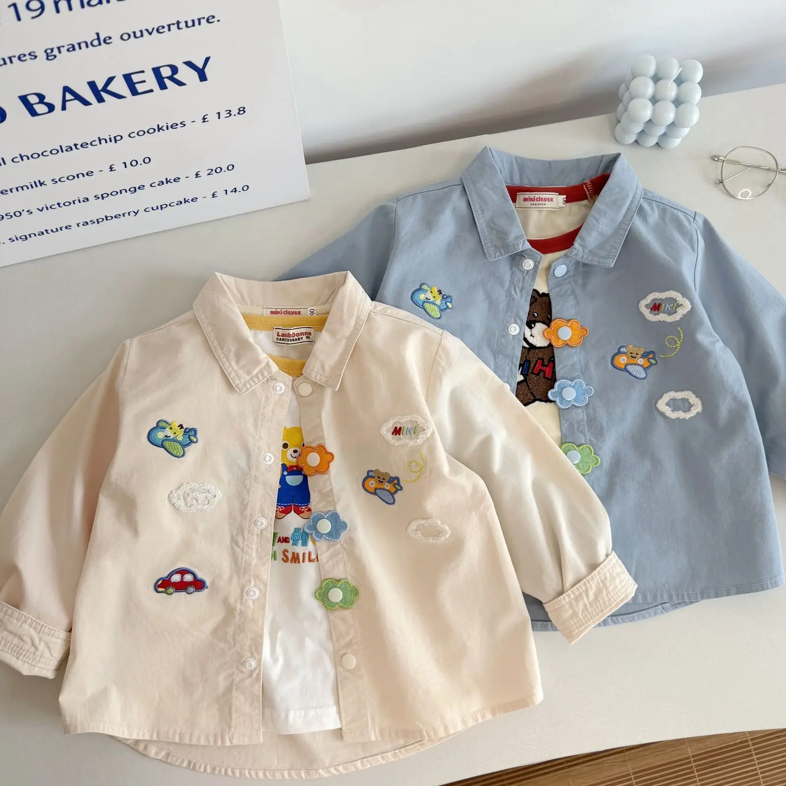 

Children Boys Autumn Shirts Kids Boys Plane Embroidery Coat Casual 0-6Yrs Boys Tops Turn Down Collar Toddler Boys Outwear Jacket