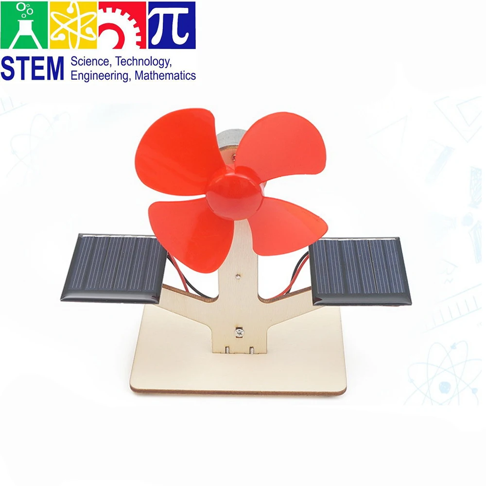 DIY Wooden Solar Fan for Kids Assembling Science School Projects Experiment Kit Kids Handmade Physics STEM Educational Toy