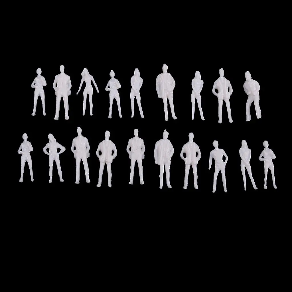 20Pcs 1/75 Scale Unpainted Model People Figure Miniature Human Figurine