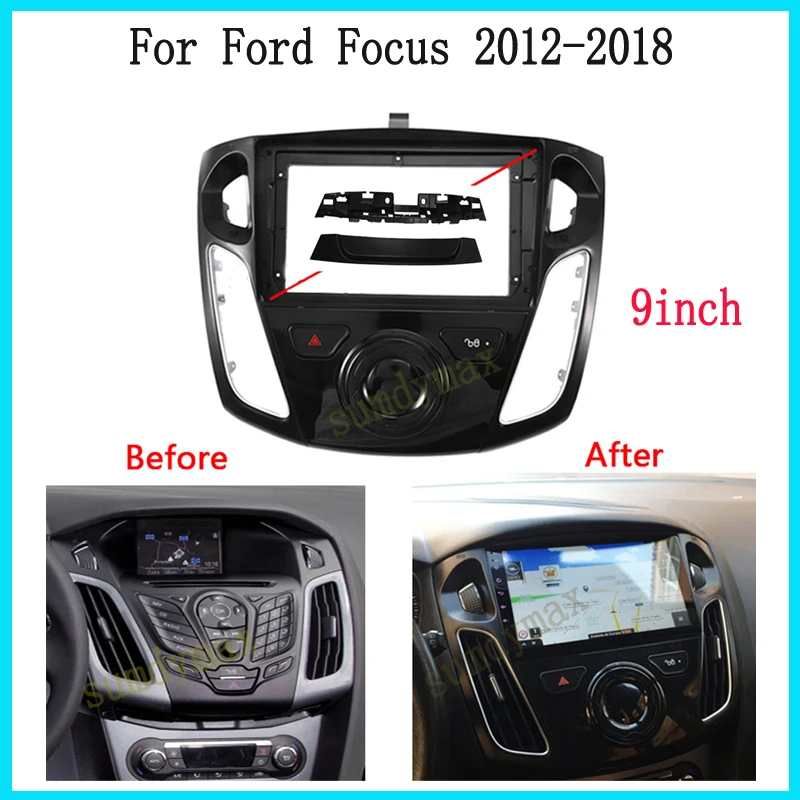 

9inch car panel Trim Dashboard Panel Kit For Ford Focus Mk3 2012-2015 big screen 2 Din android Car Radio Fascia frame