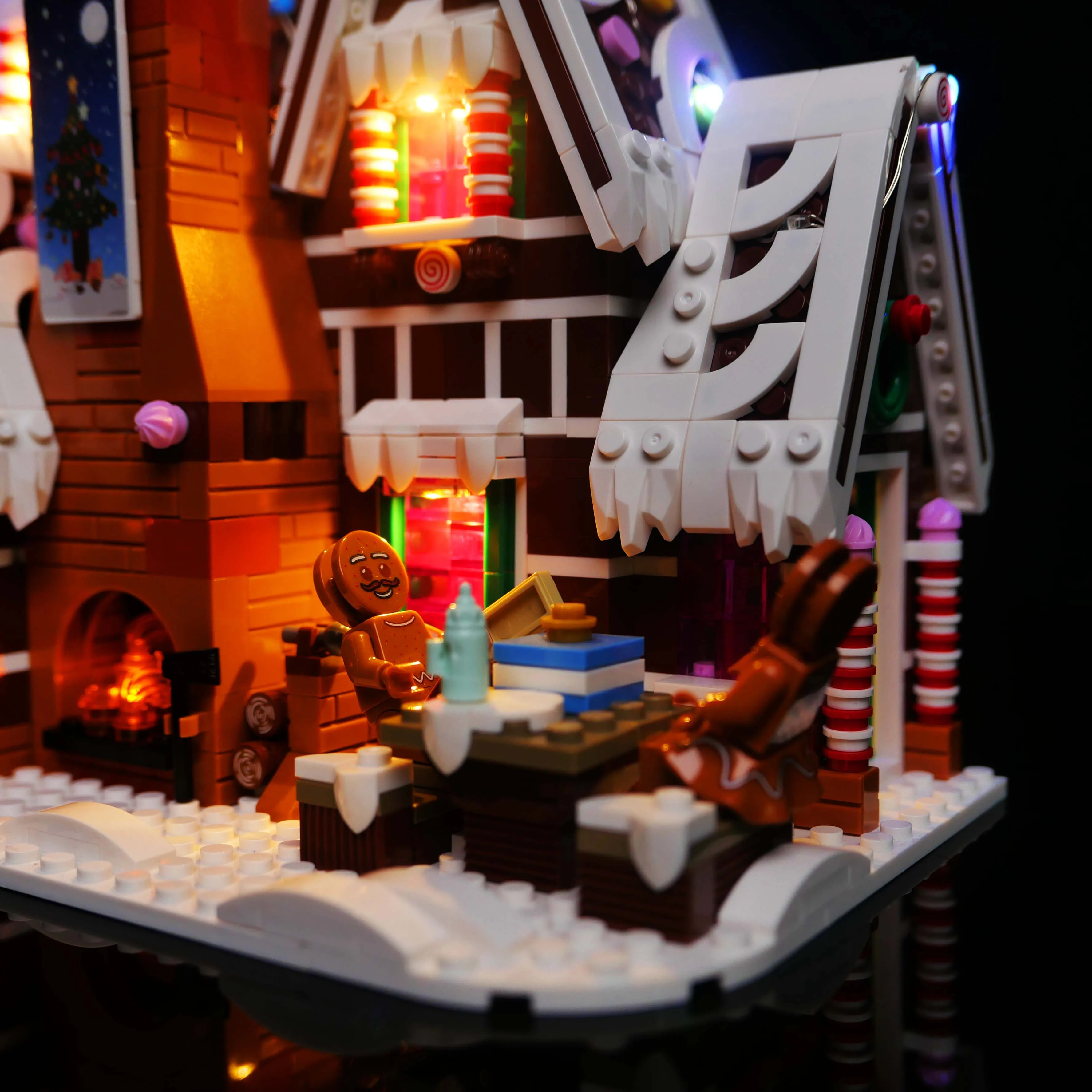 Kit de luz LED DIY, casa de pan de jengibre de invierno, juego de luces LED remoto para modelo de construcción de vacaciones 10267 (solo luces)