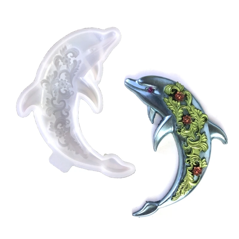 

Дельфин настенная форма для эпоксидной смолы DIY настенное украшение настольная силиконовая форма