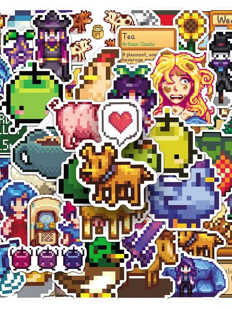 AliExpress TAKARA TOMY 10/30/50pcs Fun Pixel Game Stardew Valley Cartoon Stickers for Kids Toys DIY Phone Case Notebook Bike Cute Graffiti Decals