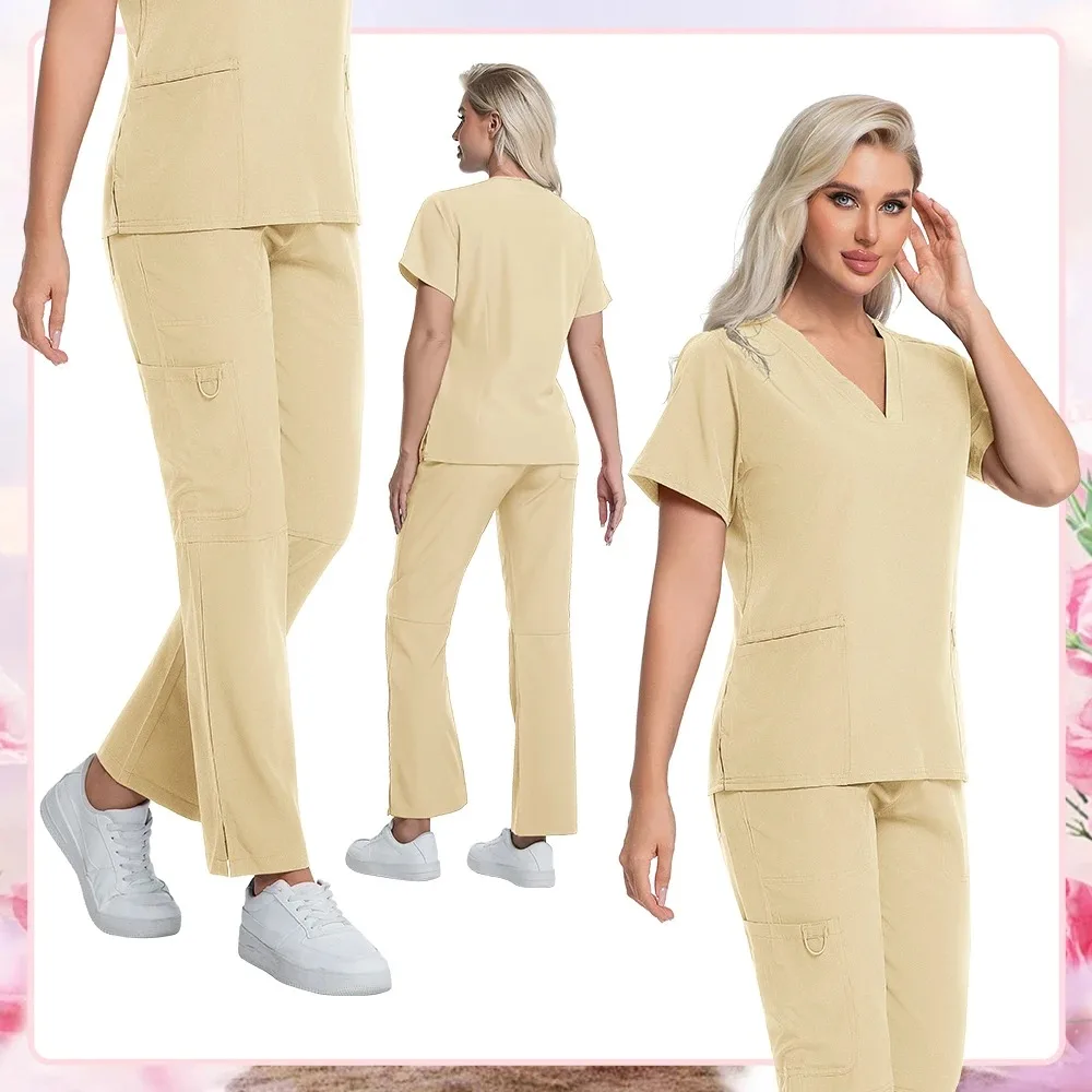 nurse-accessories-slim-fit-scrub-sets-women-medical-uniforms-hospital-doctor-clothes-dental-clinic-workwear-pet-surgical-uniform