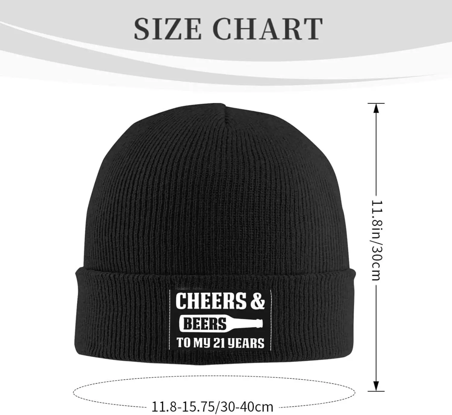 Cheers to 21 Years Birthday 21st Mens Winter Beanie Hat Skate Cap for Women Soft Stocking Hat Stretchy Warm Knit Cap