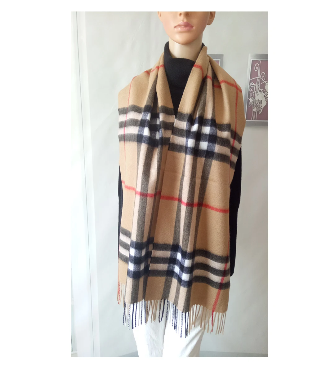 

Premium Quality Shawls 2 Cashmere Pashmina Scarf Tone Plaid Jacquard Shawl