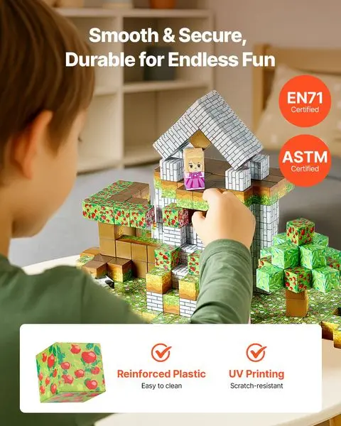 Blocos magnéticos 150 PCS Forest Castle Set STEM Montessori Brinquedos sensoriais