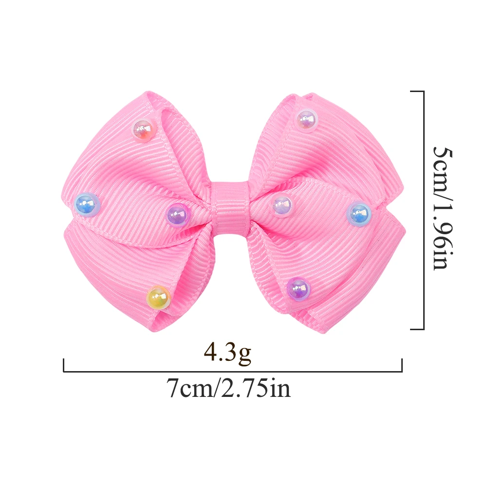 4/6Pcs New Bow Hairpin Cute Solid Color Pearl Hair Bows Clip Sweet Girls Side Clip Barrettes Headwear Korean Hair Accessories - Image 3