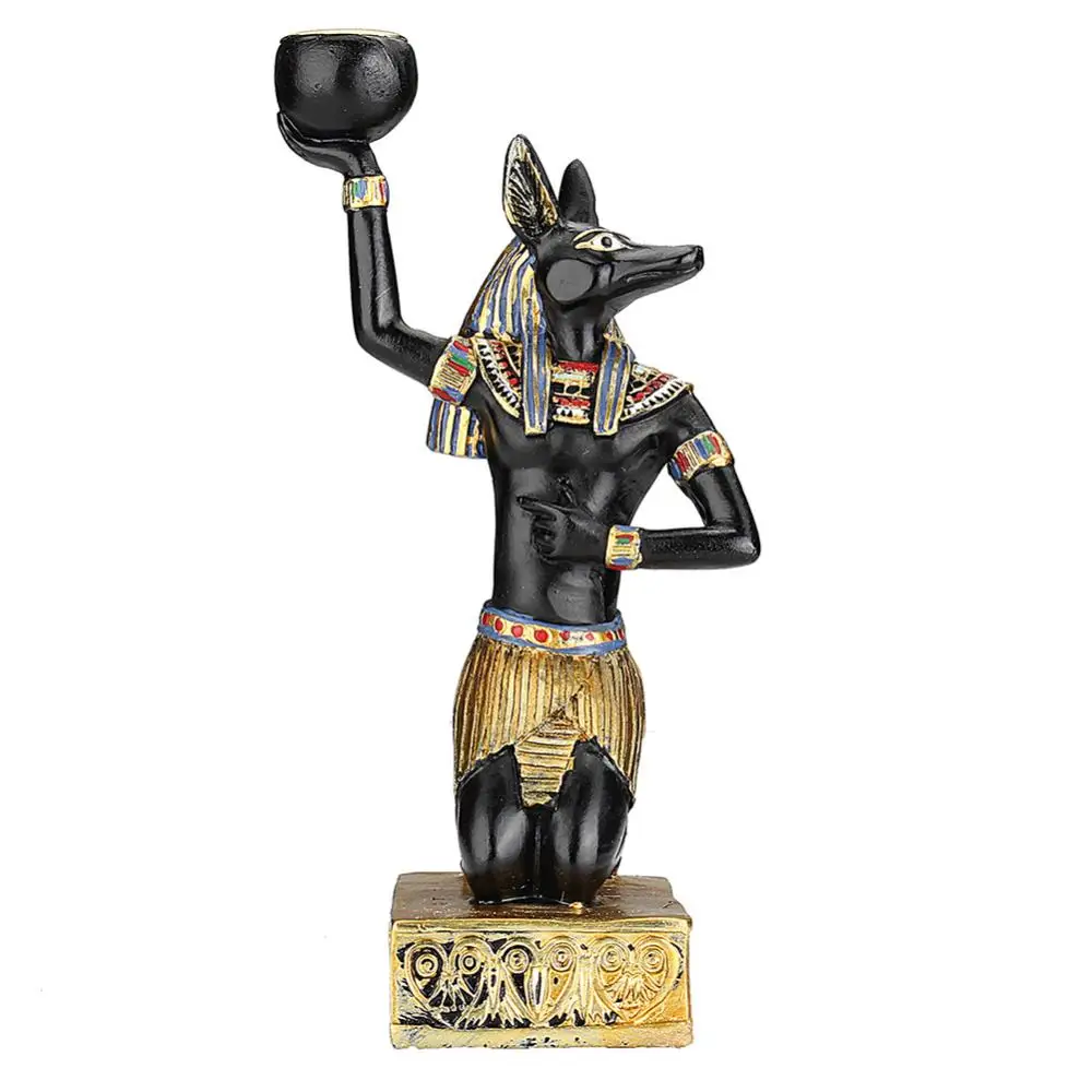 Vintage Egyptian Goddess Figurine Candle Holder Candlestick Home Desktop Decor Creative Resin Art Craft Office Table Decoration