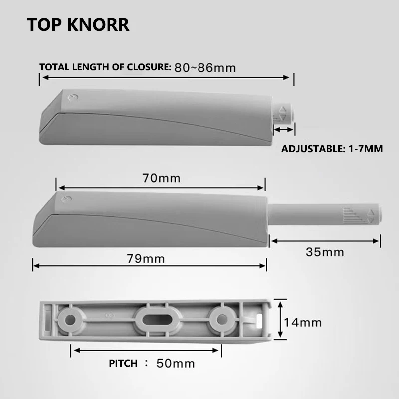 KNORR-rebote de puerta de armario sin manija superior, dispositivo de resorte de prensa magnética Invisible, para ropa