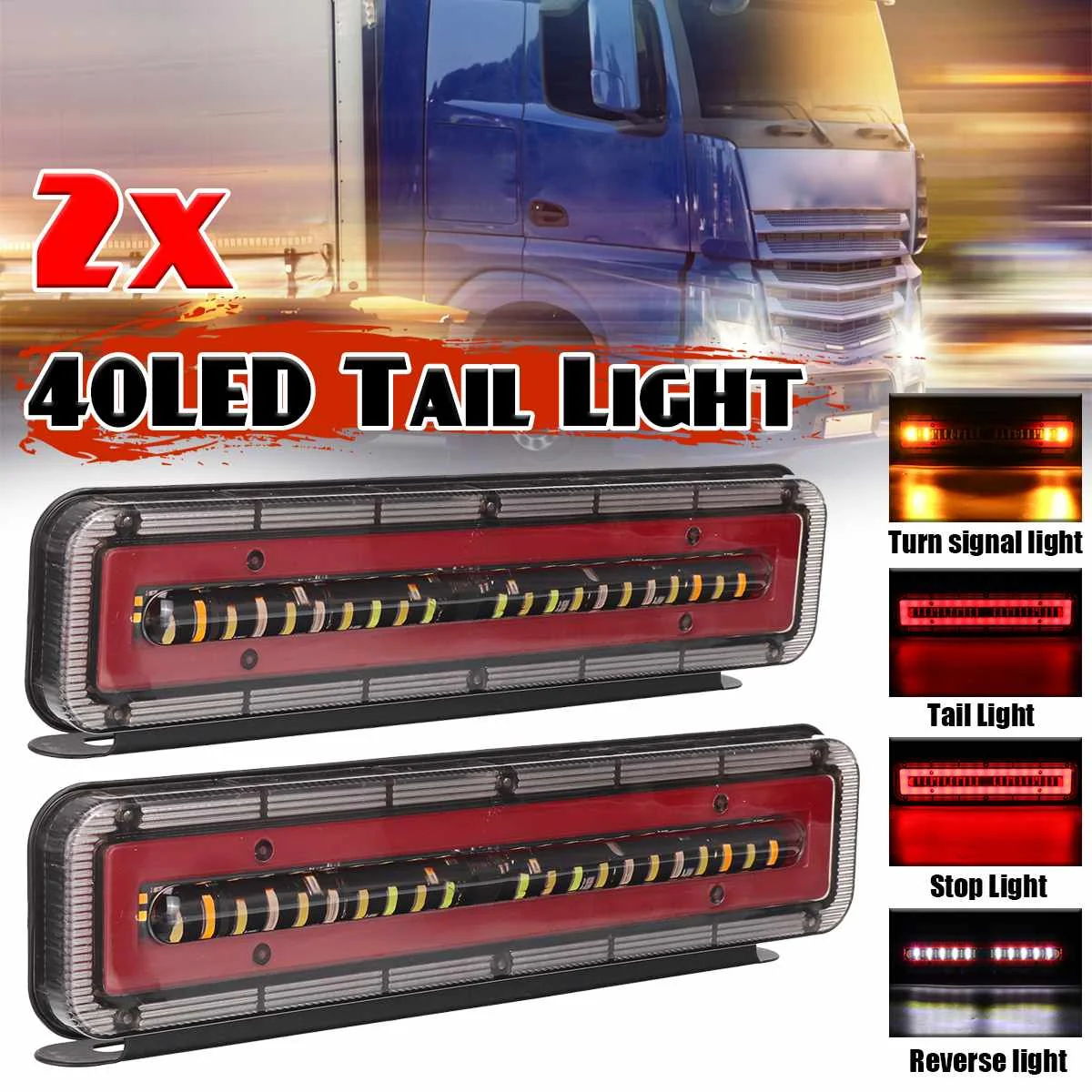 2x LED Tail Lights Multicolor Lighting 24V Stop Reverse Lights Turn Signal Indicator Lamp For Trailers Trucks Utes 4X4 Caravans