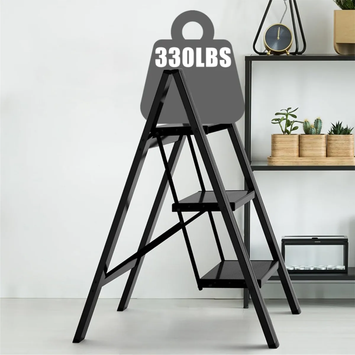 Ladder Folding Step Stool with Extra Wide Treads Portable Lightweight Home Ladder Kitchen Ladder Easy to Store Space Saving Capa