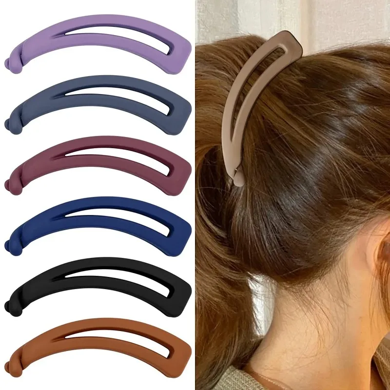 1Pc Matte Vintage Banana Clip for Curly Long Straight Short Hair Claw Women Girl Hair Styling Ponytail Holder Hairpin Clamp Grip