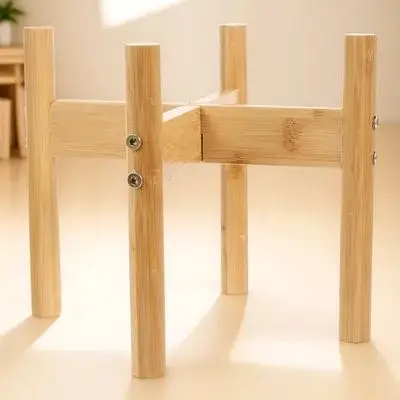 

1 set 1 Set Detachable Dog Holder Neck Protection Cat Feeder Stand Bamboo Pet Food Rack Durable Pet Support For Cats Dogs