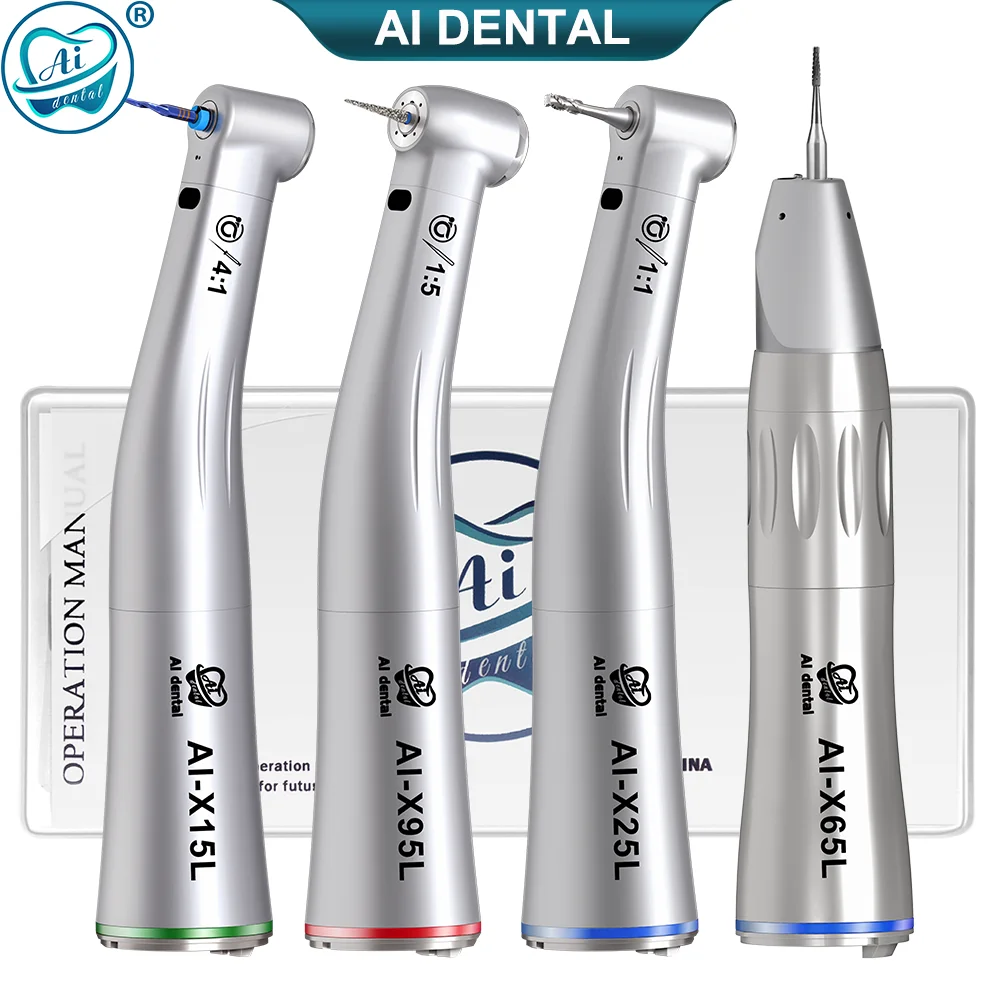 Dental contra angle handpiece X15L/X95L/X25L/X65L E-type connection low speed hand piece with fiber optic