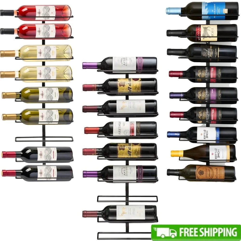 

Stackable Wall Mount Wine Rack 3 Pack Storage Solution Holds 27 Bottles Vertical Display Space Saving Wine Organizer