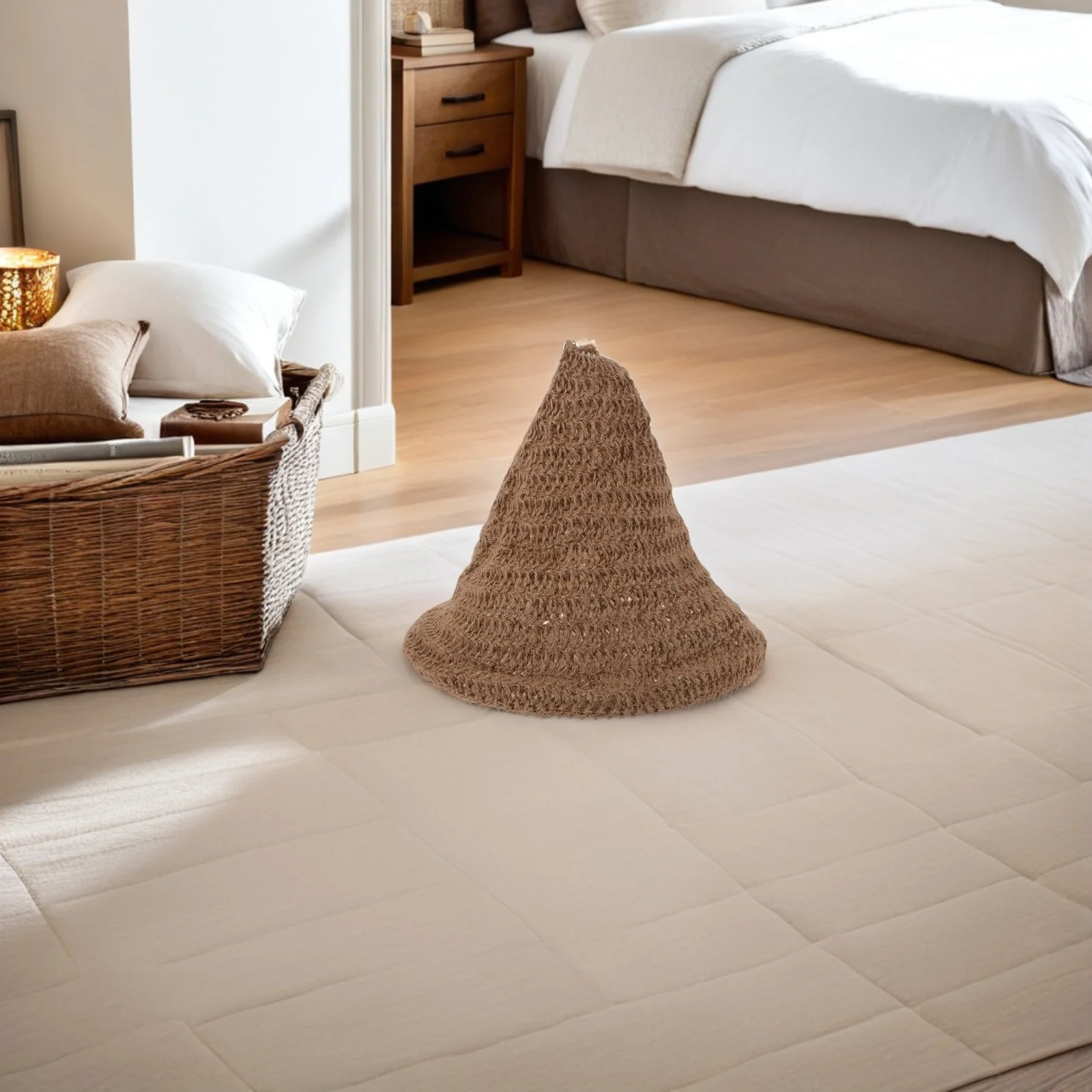 

Handwoven Cotton Hemp Rope Bohemian Lampshade Pendant Light Cover Rustic Ceiling Light Shade for Bedroom Living Room