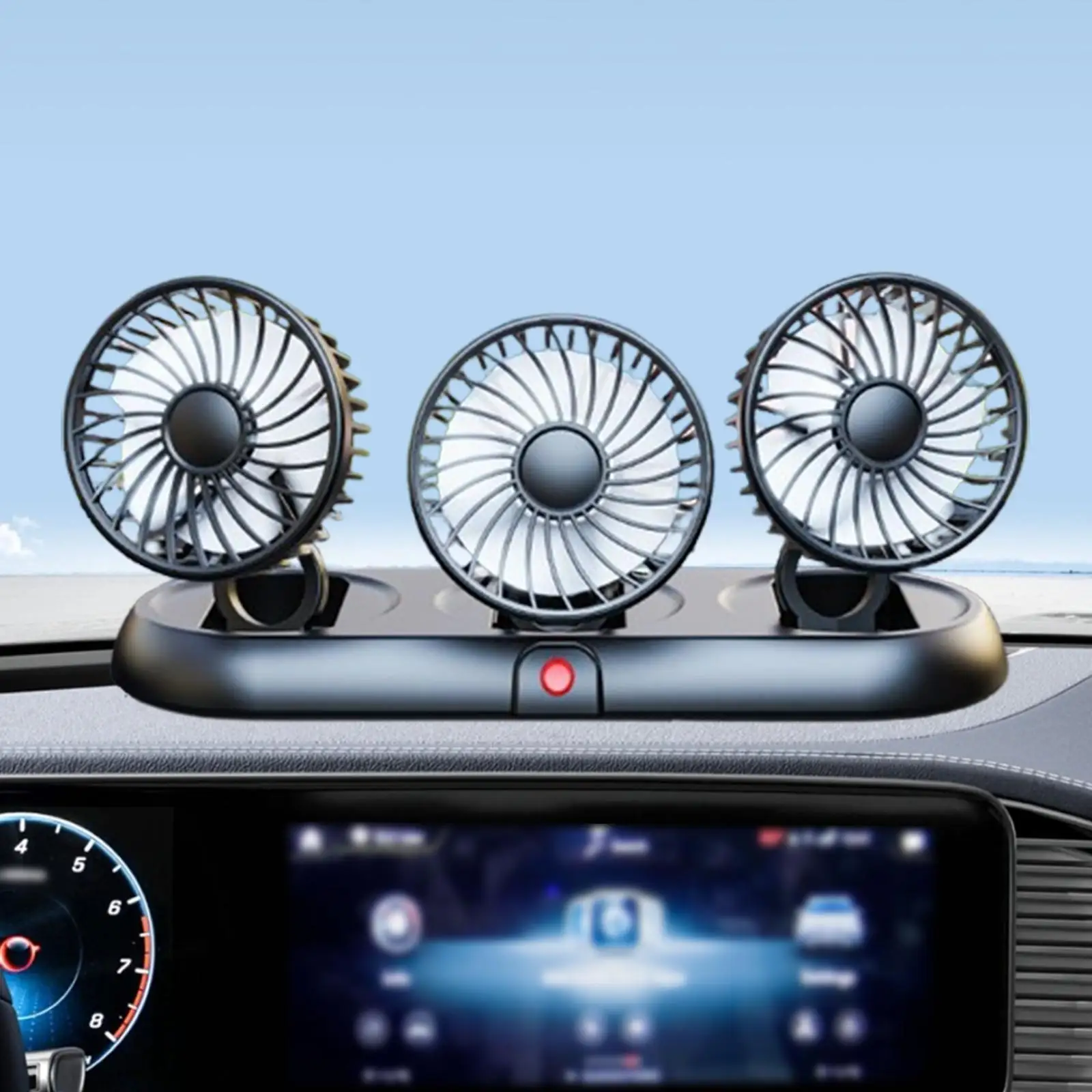 

Car Fan Air Circulation Fan 5V 3 Speeds Adjustable 360 Rotation USB Powered Car