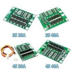 3S 4S 25A 30A 40A Li-ion Lithium Battery Charger Protection Board 18650 BMS For Drill Motor 11.1V 12.6V/14.8V 16.8V Enhance