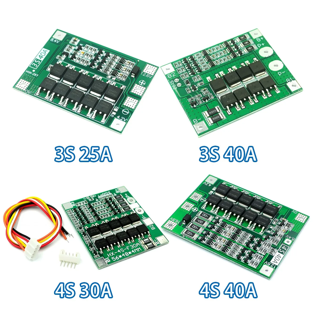 3S 4S 25A 30A 40A  Li-ion Lithium Battery Charger Protection Board 18650 BMS For Drill Motor 11.1V 12.6V/14.8V 16.8V Enhance